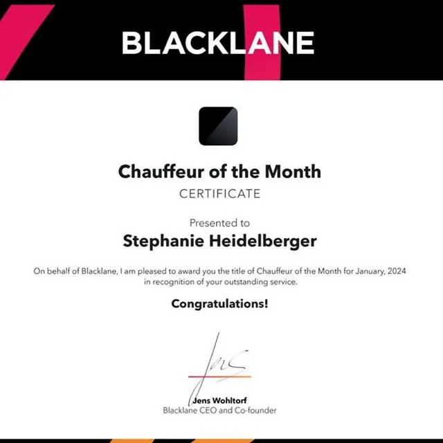 Blacklane Zertifikat